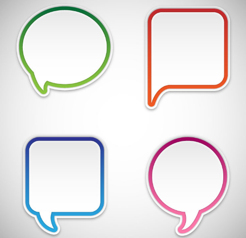 4 Blank Speech Bubbles Vector