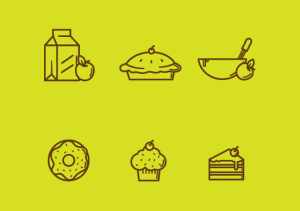 6 Baked Icons Vector