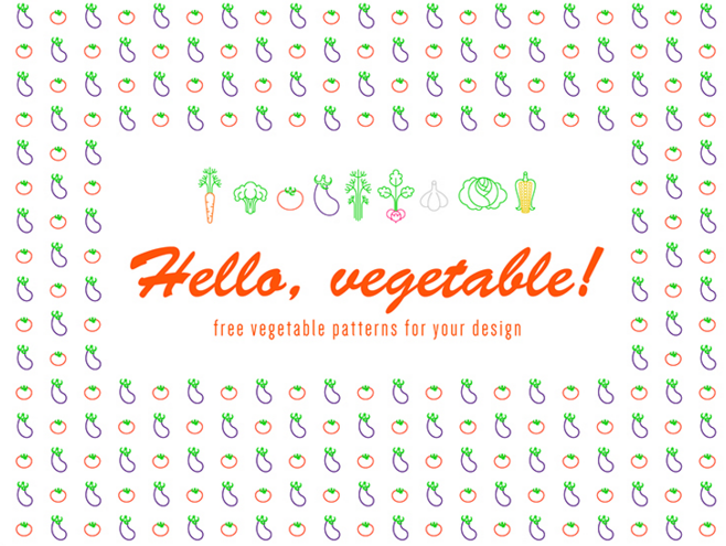 Clean Vegetable Patterns Vector
