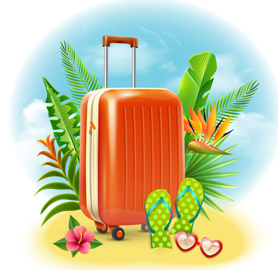 Summer Holiday Suitcase Vector