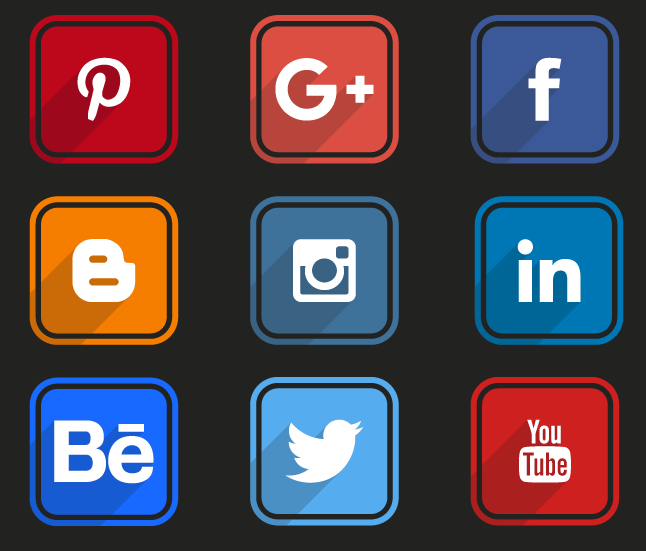 Rounded Flat Social Icons