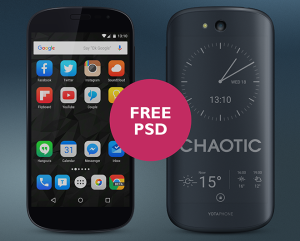 Yotaphone 2 Black PSD Mockup