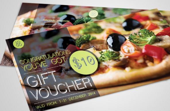 Realistic Gift Voucher Template PSD