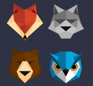 Polygon Animal Icons PSD