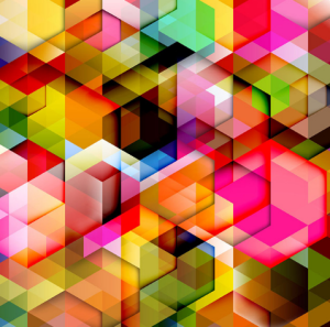 Colorful 3D Triangles Background Vector