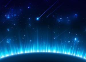 Glowing Planet Horizon Vector Background
