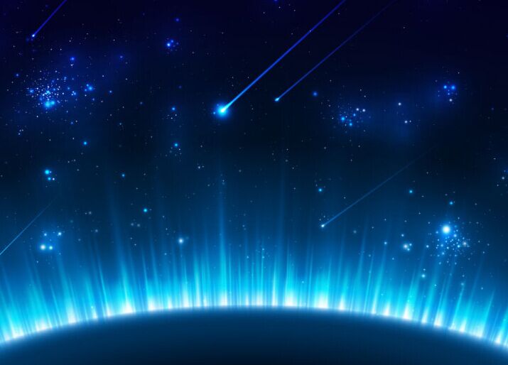 Glowing Planet Horizon Vector Background