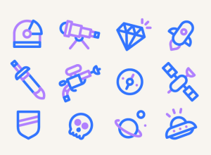 12 Adventure Icons Vector