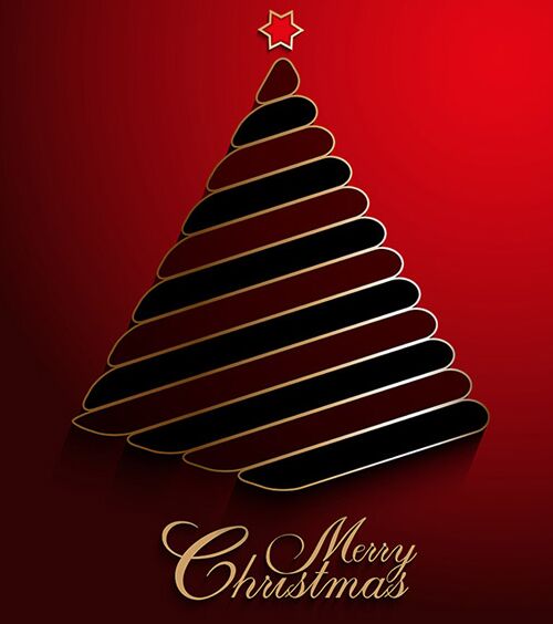 3D Christmas Tree Background Vector