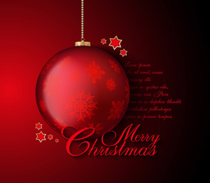 Red Christmas Ball Background Vector 01