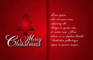 Red Christmas Card Cover Template Vector