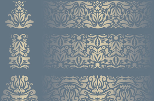Royal Gold Floral Pattern Set Vector