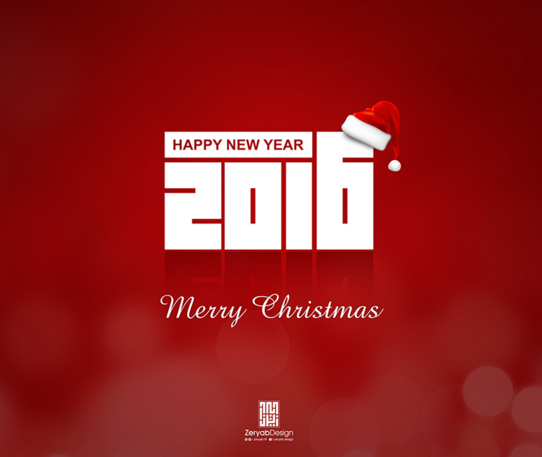 Merry Christmas and Happye New Year 2016 PSD