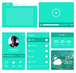 Umbrella Flat Green UI UX Pack