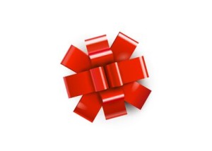Sleek Red Bow Vector Icon