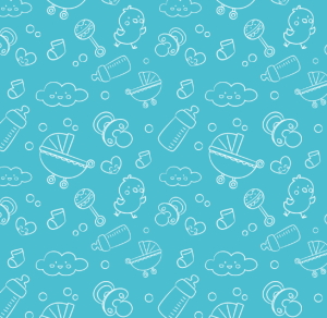 Baby Line Icons Pattern Vector