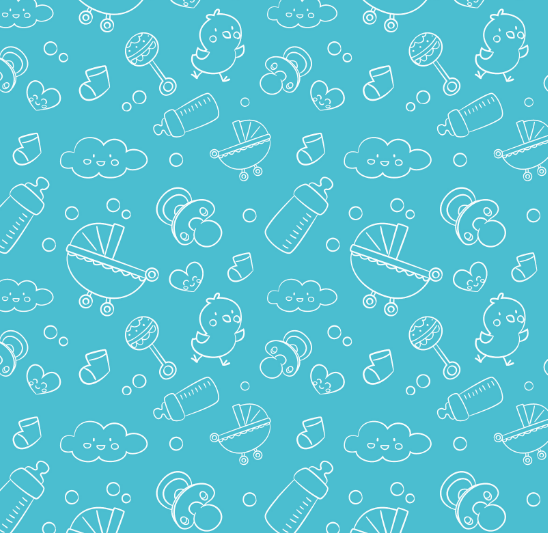 Baby Line Icons Pattern Vector