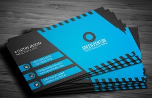 Elegant Blue Corporate Business Card Template Vector