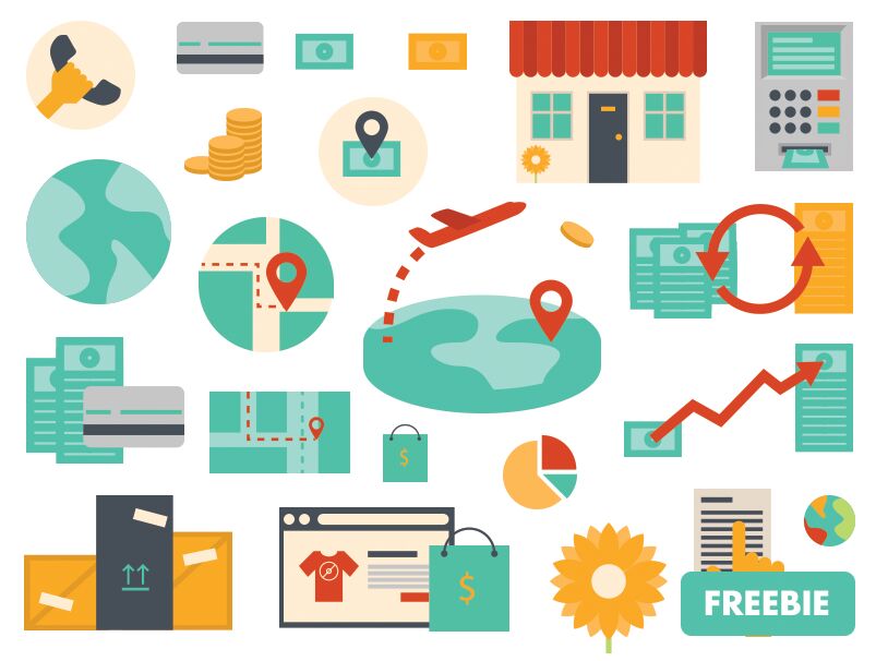 Flat UI Icon Set Vector