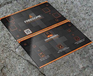 Black & Orange Modern Business Card Template PSD