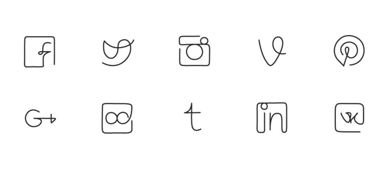 One line Social Icon Pack