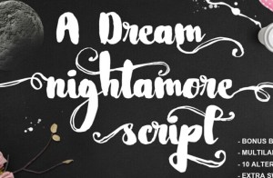 Nightamore Brush Font