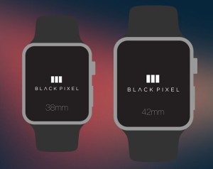 Flat Black Pixel Apple Watch PSD