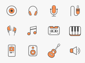 12 Music Icons Vector