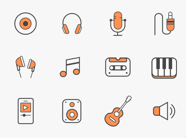12 Music Icons Vector