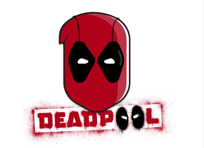 Flat Deadpool Vector