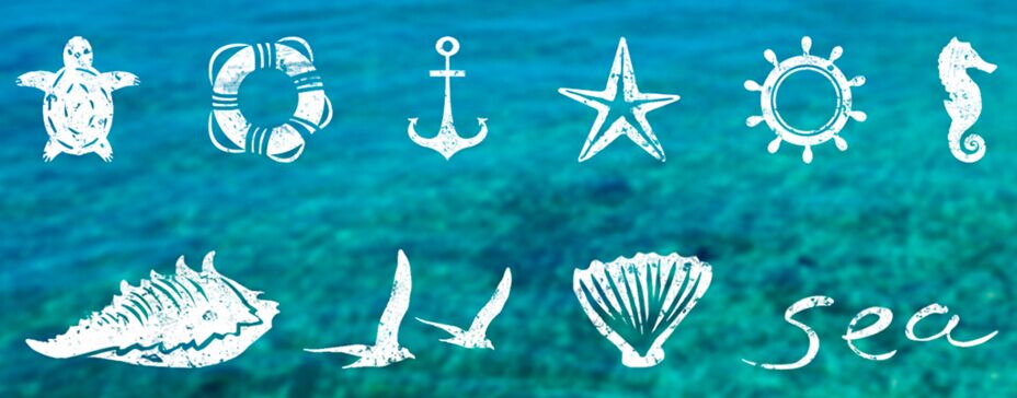 8 Sea Icons PSD