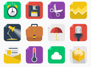 20 Flat Folded Icons (PSD, Vector, PNG)