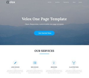 Velox One Page Template PSD