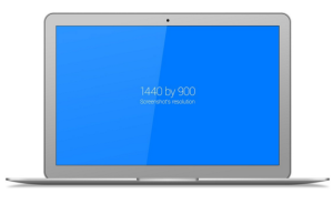 Flat Macbook Air Vector Template PSD