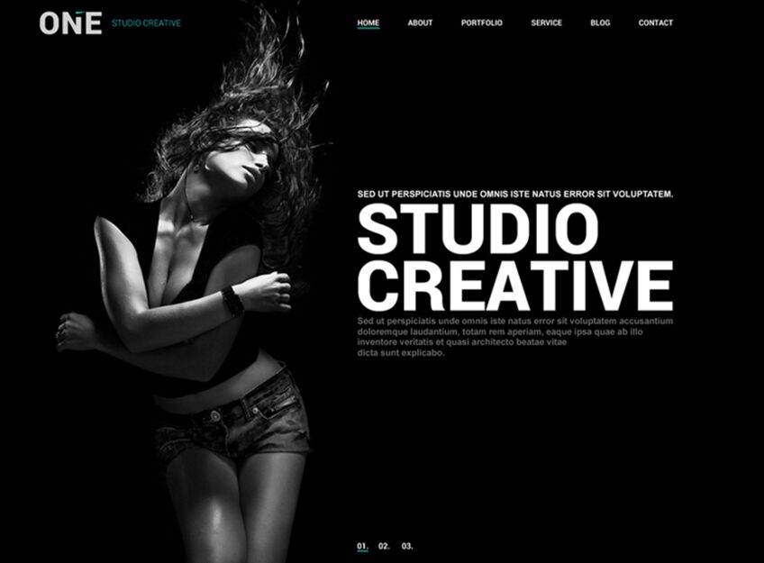 Modern Dark Website Template PSD