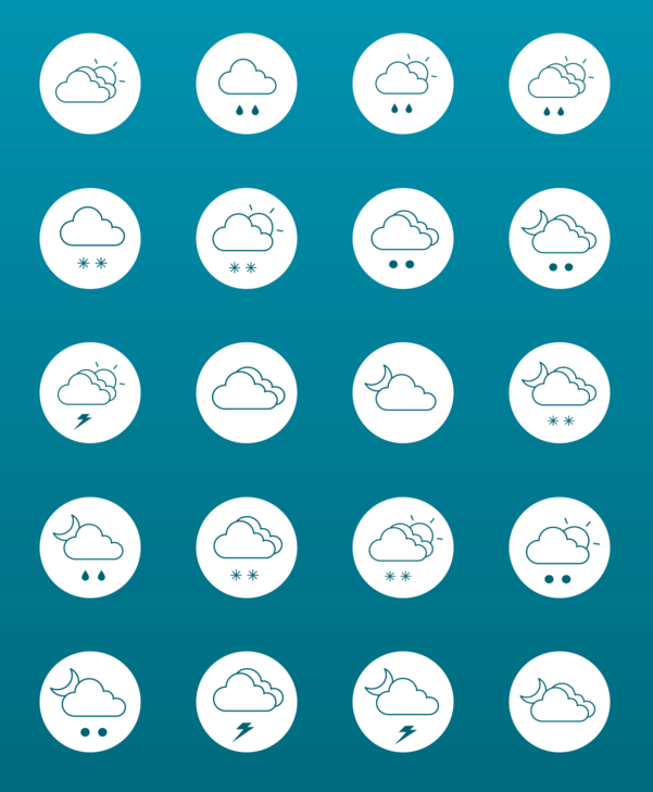 24+ Weather Line Icons Vector