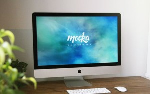 iMac On Desk PSD Mockup