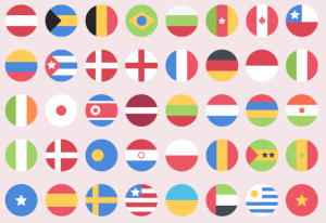 Flat Round Flag Icons PSD