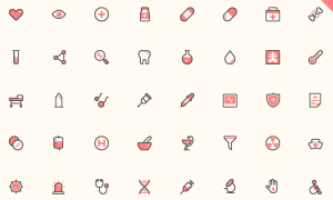 Small Colored Health Icon Set Vector