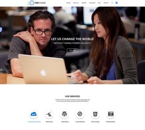 OneCloud - Elegant One Page Template PSD