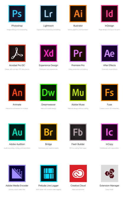 20 Adobe CC 2015 App Icons