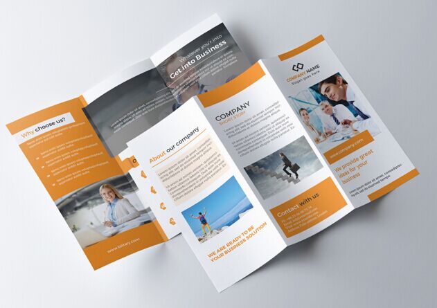Print-ready Tri-fold Brochure PSD Template