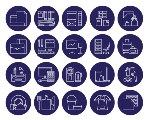 20+ Round Office Icons Vector