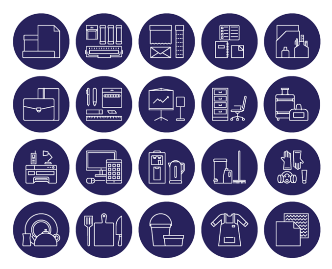 20+ Round Office Icons Vector