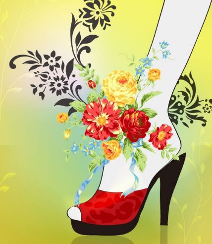 Beautiful Legs With Red High Heels Vector