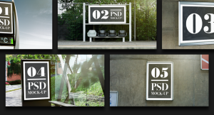 5 Outdoor Advertising Mockups PSD