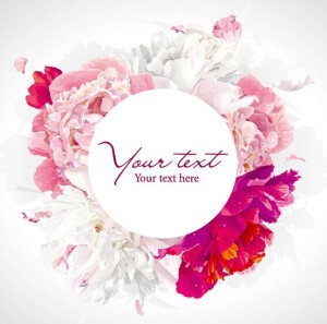 Retro Flower Card Vector Template