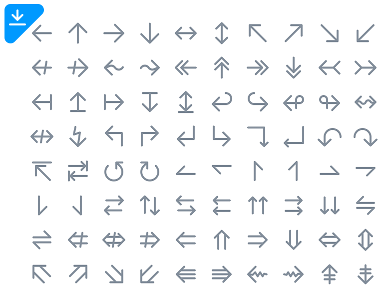 100+ Arrow Icons PSD