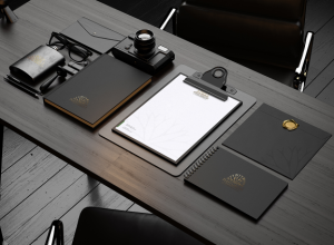 Elegant Dark Stationery & Branding PSD Mockup