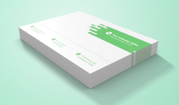 Realistic Stacked Business Card PSD Mockup